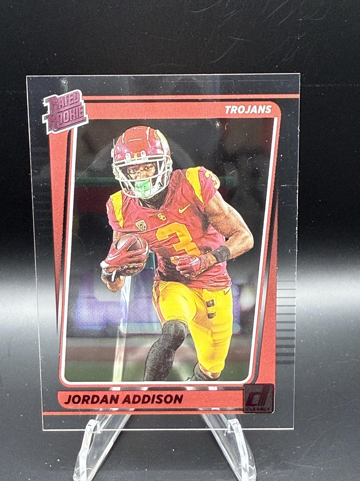Jordan Addison Panini Chronicles Draft Picks Clearly Donruss #42 Pink