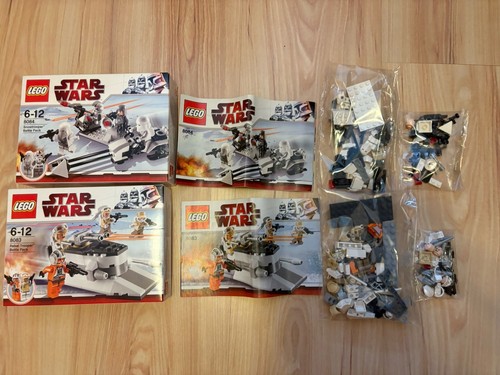 Lego Star Wars 8083 8084 Snowtrooper Rebel Trooper Battle Pack Hoth AT-AT Driver