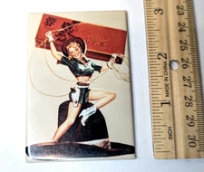 Ranch Rhythm Chocolate Cow girl   Ata Boy Fridge Magnet USA 90s