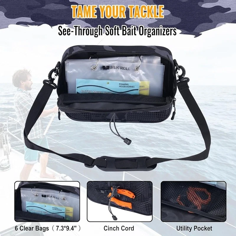 Mochila todo en uno para aparejos de pesca con soporte para caña y cajas de aparejos impermeable nueva Foto 4 de 4