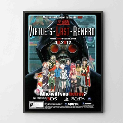 Poster Zero Escape Virtue's Last Reward 3DS PS Vita Glossy Unframed Print G6029