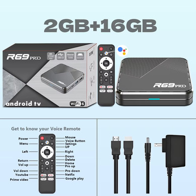 Smart TV Box R69 Pro 2025 Allwinner H728 Android 14 Wifi 6 Bluetooth 5.0 8K Supp