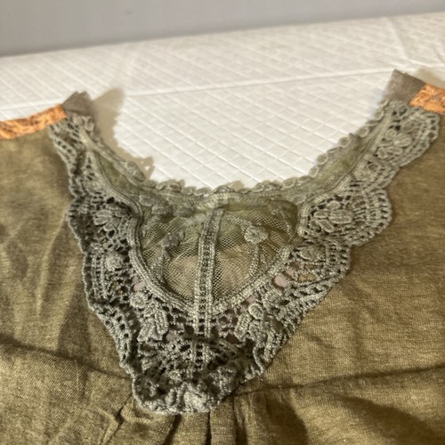 Top senza maniche Pretty Angel taglia XL pizzo tortora lino boho reggenza pizzo vittoriano - Foto 14 di 17