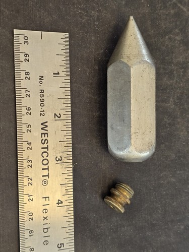 VTG DUNLAP A-I MADE IN U.S.A. 12 oz. Hexagonal Steel Plumb Bob 3-3/4 - Picture 5 of 5