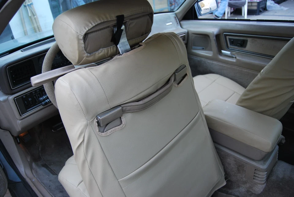 FUNDAS DE ASIENTO DELANTERAS PARA LINCOLN MARK VII - IGGEE, CUERO S, AJUSTE PERSONALIZADO 13 COLORES Foto 3 de 4