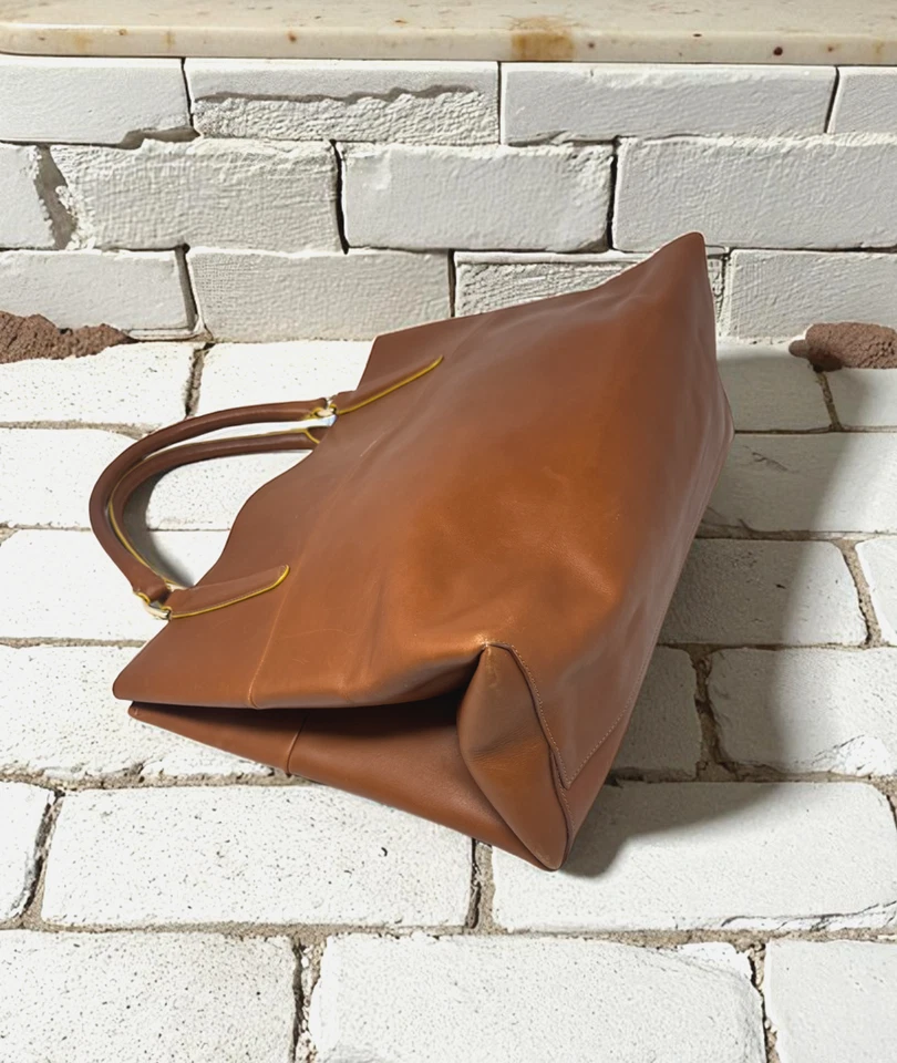 Coach Large Borough Executive Tote Glovetan Leather Saddle Yellow Champagne Gold - Image 4 of 4