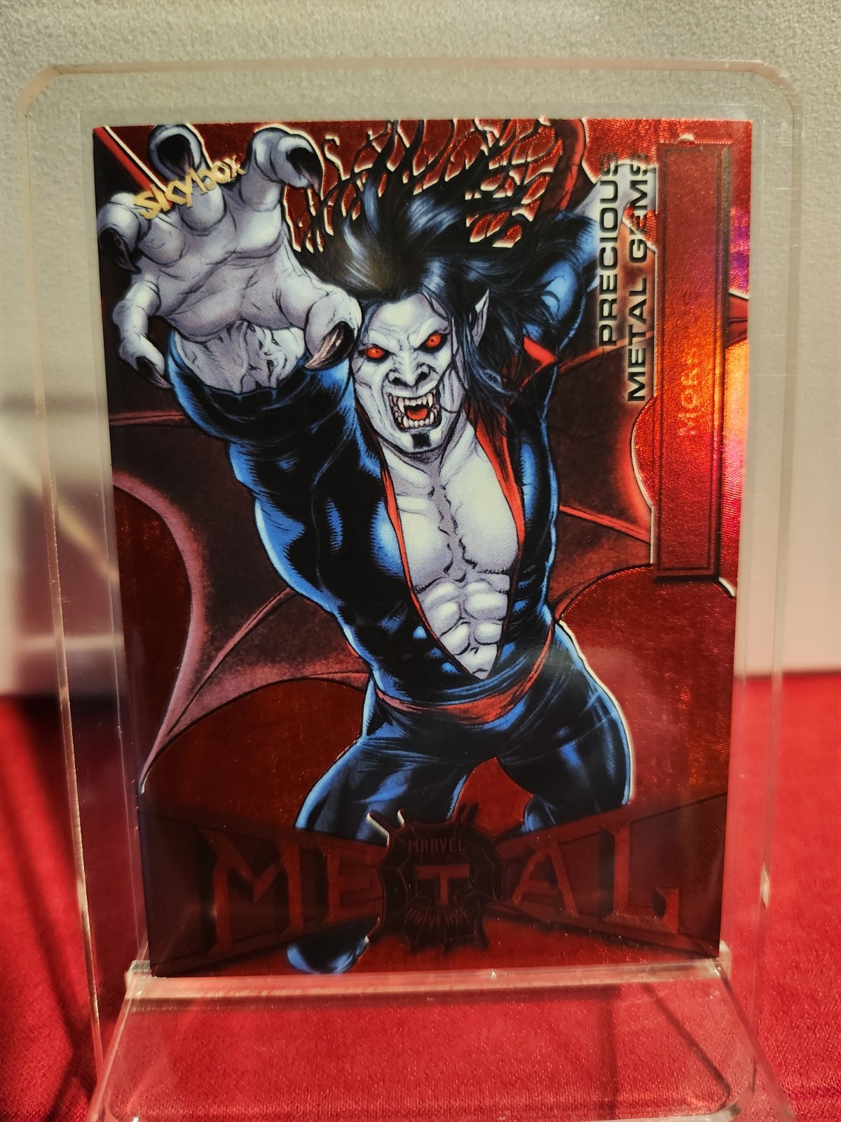 2022 Marvel Metal Spider-Man MORBIUS #56 Red PMG Precious Metal Gems 012/100