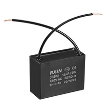CBB61 Run Capacitor 450V AC 12uF 2 Wires Metallized Polypropylene Film Capacitor