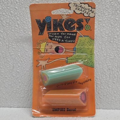 Vintage Empire YIKES Triangular 2 Pack Erasers - New In Package!