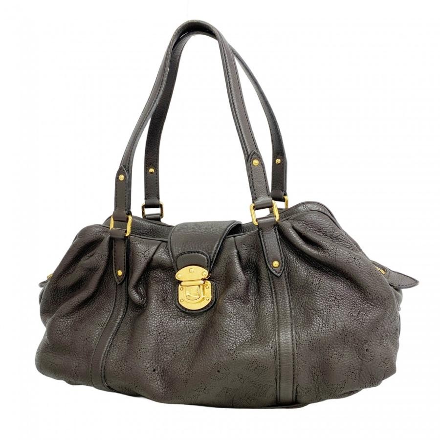 LOUIS VUITTON Lunar GM Mahina Leather Tote Bag in Chocolat Brown M95969  