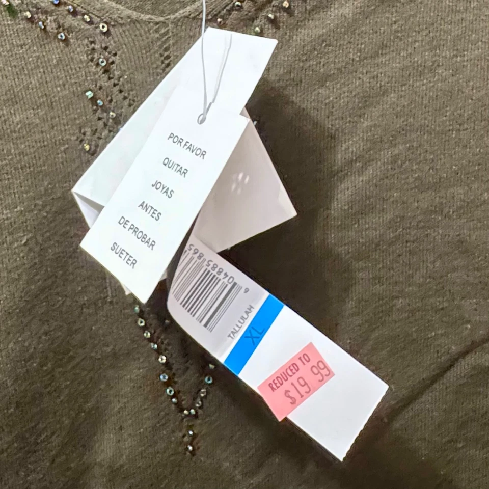 JonesWear Olive Long Sleeve Top, Women's Size XL, NWT - Image 4 of 4