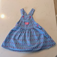 Vintage OshKosh B'gosh Vestbak Strawberry Pattern Skirtall Romper / Dress - 4T