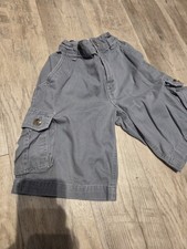 Faded Glory Boys Cargo Shorts Size 10 Expandable Waist Pockets Gray - 00688