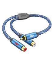 RCA Y Adapter Splitter Cable, 1 Male to 2 Female Stereo Audio Extender Cord f...