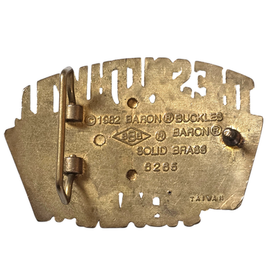 Vtg 1982 The South Will Rise Again Baron Solid Brass Belt Buckle