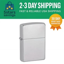 Genuine Classic Brushed Chrome Pocket Lighter - Windproof & Durable Design