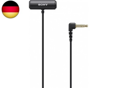 Sony ECM-LV1 Ansteckmikrofon mit Stereo-Tonaufzeichnung, Schwarz | Aus