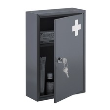 Relaxdays Medicine Cabinet, Lockable, 2 Compartments, HxWxD 32 x 21.5 x 9.5 cm,