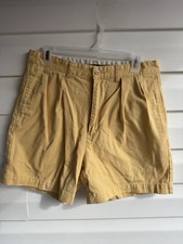 VTG Polo Ralph Lauren Men s Size 32 Yellow Pleated 5 Shorts 90s Golf Classic