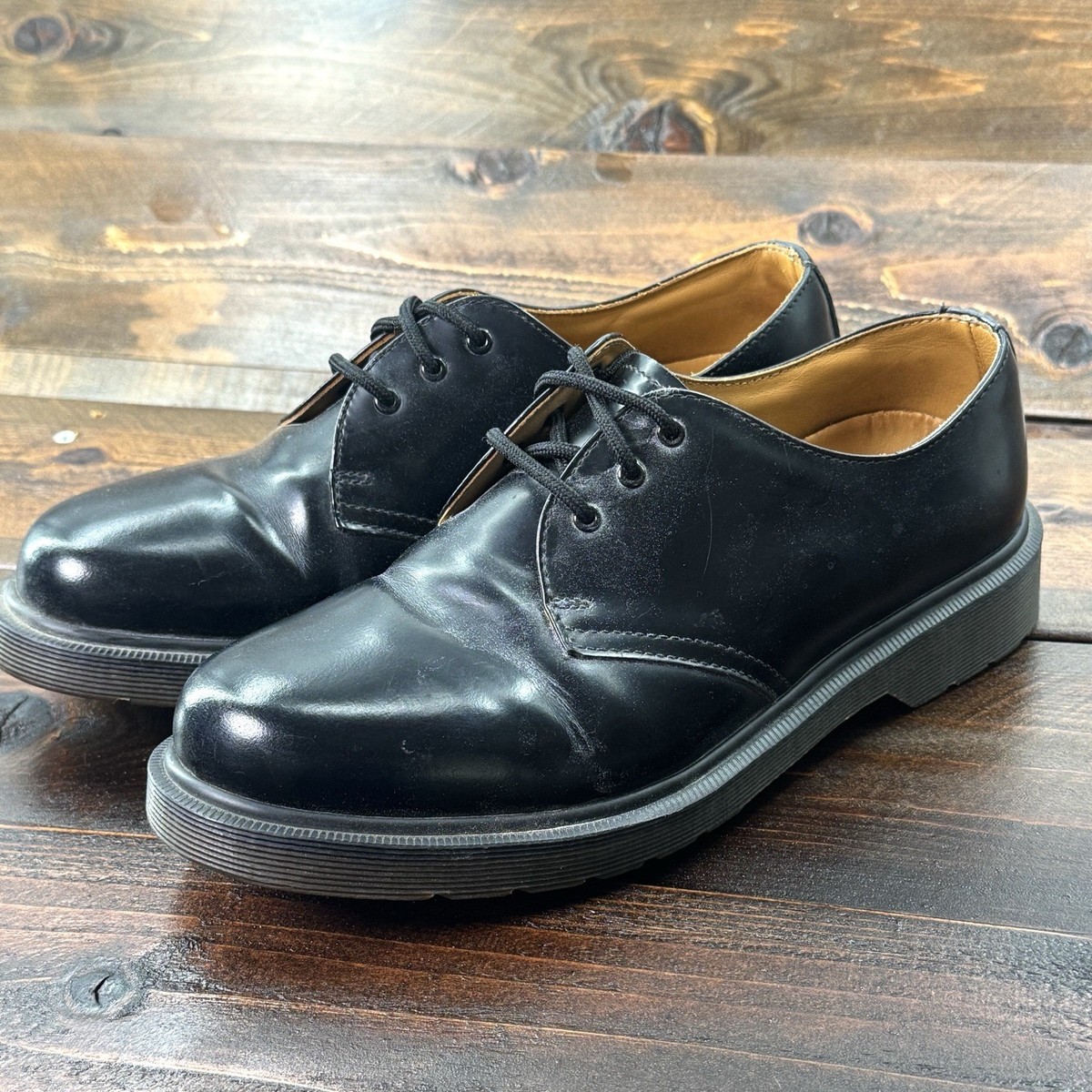 Dr Martens Air Wair Chunky 3 Hole Black Oxford Shoes 1461 PW  display picture 3
