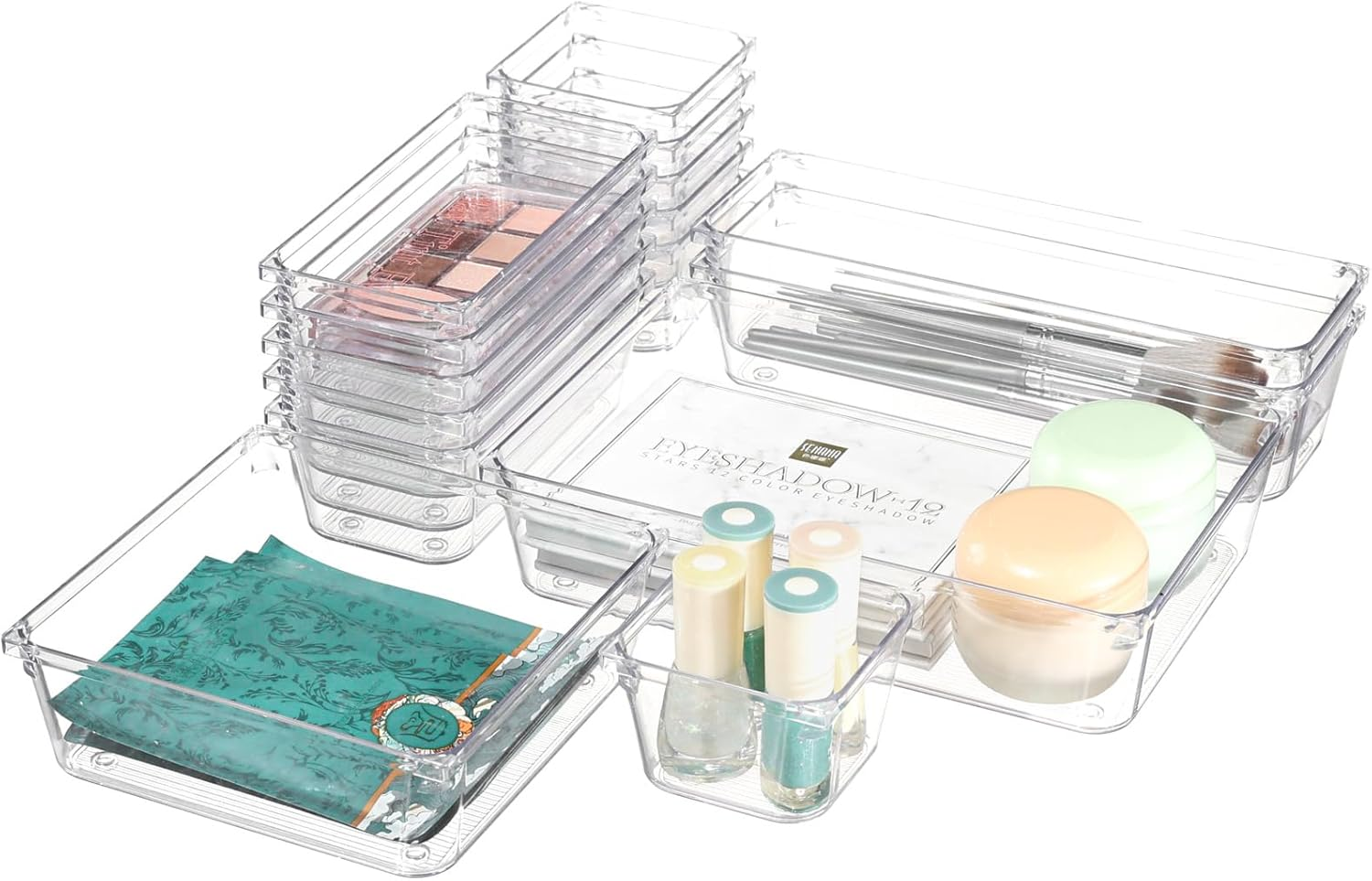 16-Piece In-Drawer Organizer Set with 5 Sizes for Vanity & Bathroom Storage