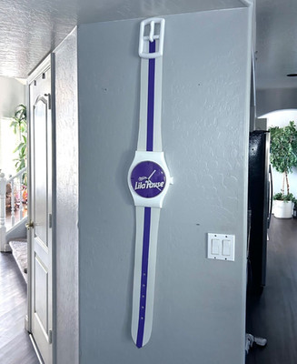 Vintage Milka Lila Pause Giant Watch Wall Clock Maxi Swatch Style 1980s RARE