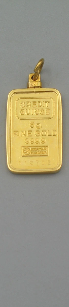 Credit Suisse Gold Bullion Bars and Rounds 5 g Precious Metal