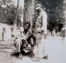 WWII Era USMC Soldiers on Base with the 51st Defense Battalion Military Photo
