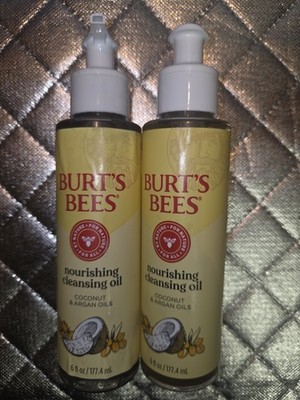 Burt's Bees Face Cleansing Oil w Coconut & Argan Oil 6 fl oz Lot Of 2