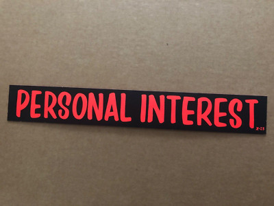 Vintage BANK STORE SIGN Cardboard ''PERSONAL INTEREST'' 1960's MCM
