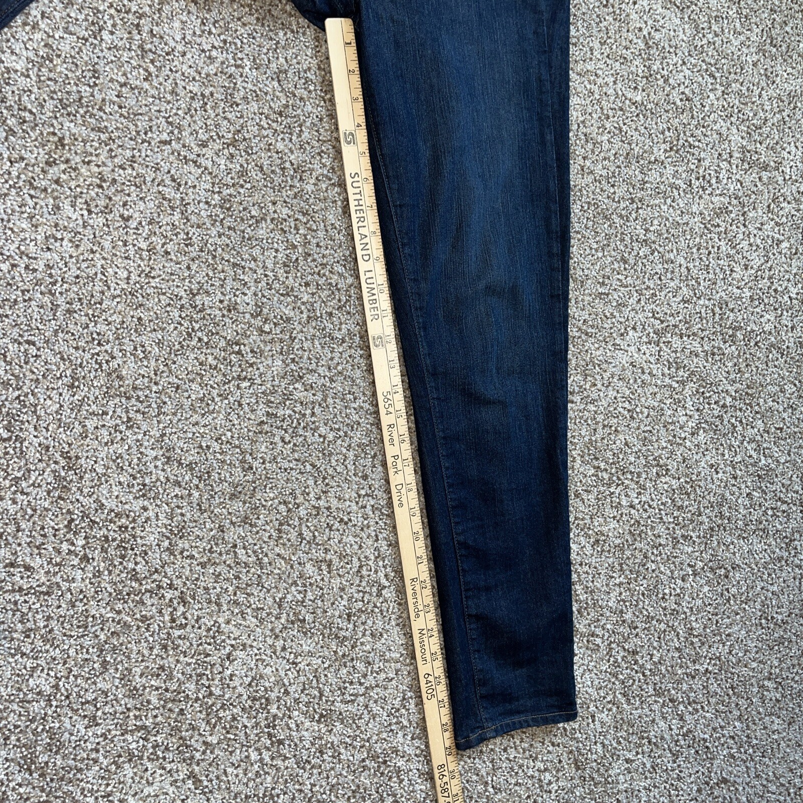 Paige Peg Skinny Denim Jeans Women's Size 31 (34 X 29) Blue Mid Rise Dark Wash - View 7