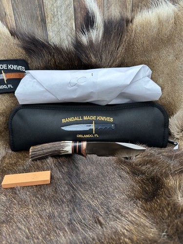 Randall Model Copper Companion Knife With Stag Handles & Stone - Mint #1 ++++ - Picture 13 of 14