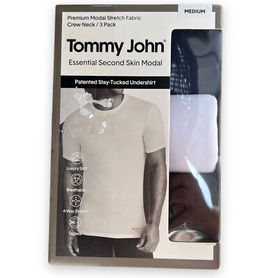 Tommy John Essential Second Skin Modal Stay Tucked Undershirt Medium Multicolor