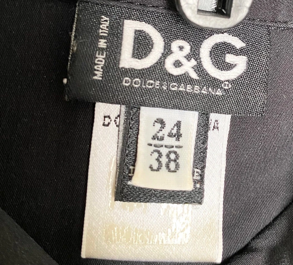 Camisa D&G Dolce Gabbana Negra Vintage Bustier Corsé Deshuesado Cuello 24 38 2 XS Foto 4 de 4