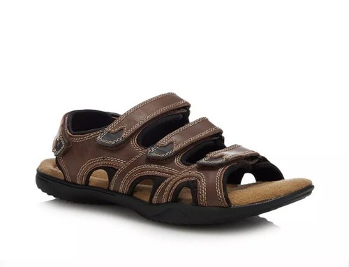 Mens Debenhams Mantaray Dark Tan Leather Tripple Strap Up Sandals UK 11 RRP  £45 | eBay