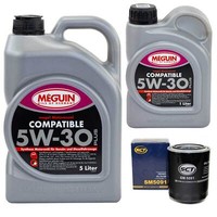 MotoröL Set SAE 5W-30 Plus Meguin 6 Liter + ÖLfilter FüR Mitsubishi L200 Triton