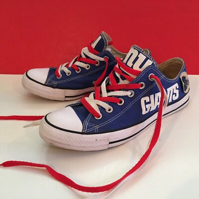 Unisex Chuck Taylor converse all star low NFL NY Giants logo Blue  Mn 8 Wms 10
