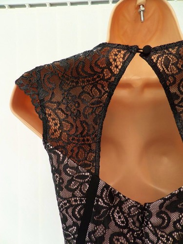 COAST ROYINA BLACK LACE BLUSH CHIFFON OPEN BACK EVENING MAXI DRESS 12 BNWT £175 - Picture 13 of 13