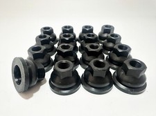 32 Black Oxide Dually Wheel Lug Nuts Flat Seat For 1987-1998 Ford F-250 F-350