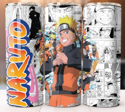 Naruto Manga Anime Tumbler 20oz Cup Mug Lid Insulated Stainless Travel drinkware