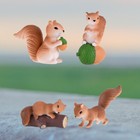 4 Pcs Squirrel Garden Statues Squirrel Desktop Ornament Squirrel Doll Toy