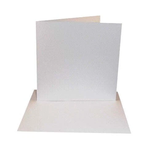 UK CARD CRAFTS 50 Pack - 4x4 White Card Blanks & Envelopes - 300gsm - Inkjet & Laser Printable