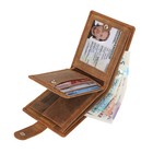 RFID Mens Real Leather Wallet With ID & Coin Pocket Gift Boxed 1212 Hunter Brown