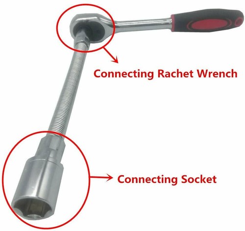 Flexible Socket Extension Bar Set,3 Pcs Drive Flex Bar 1/4"X8" 3/8"X12" 1/2"X14" - Picture 4 of 10