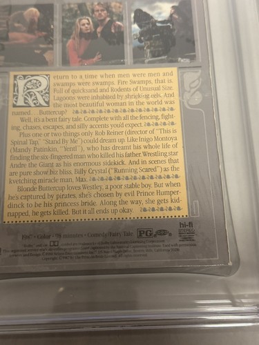 1988 The Princess Bride VHS Nelson Watermarks First Release CGC 9.4 SEALED RARE - Picture 11 of 15