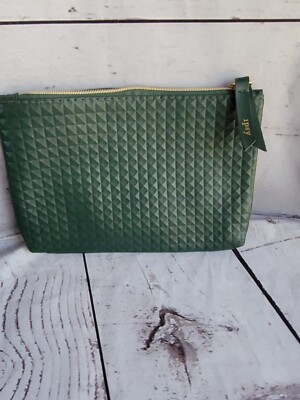 IPSY MAKEUP GLAM BAG AUG 2019 GREEN 3D GEOMETRIC TEXTURED COSMETIC PURSE