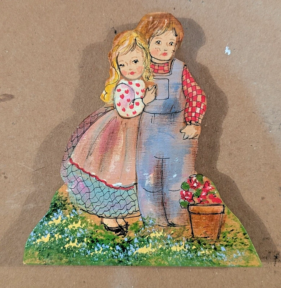 Lote de arte popular recortes de madera + bolígrafo pintura animales del bosque niños años 90 vintage Foto 4 de 4