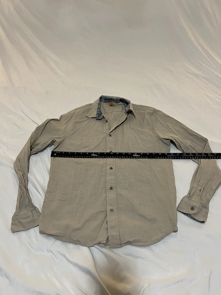 Camisa Taylor Vintage Luxe Performance Hombre Mediana Abotonada Beige 366 Foto 4 de 4