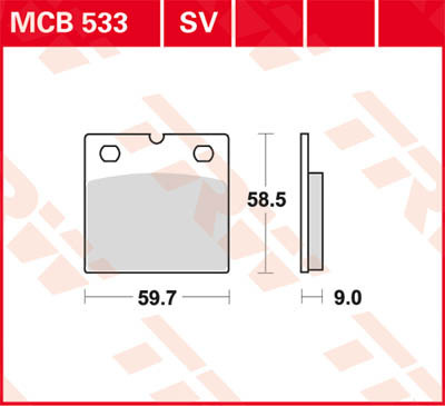 Plaquettes de frein Arrière TRW Lucas MCB 533 pour Benelli 900 Sei 83 - Photo 2/2