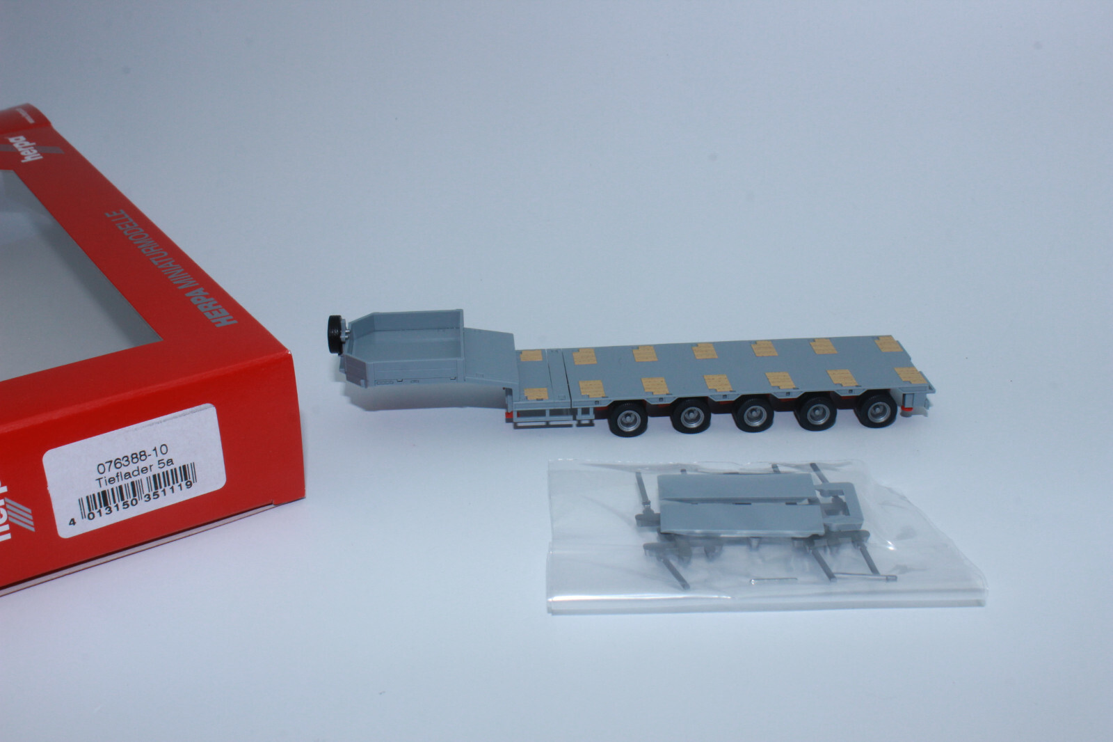 Herpa 076388 Low Loader 5achs Goldhofer With Ramps 1:87 New Original Packaging
